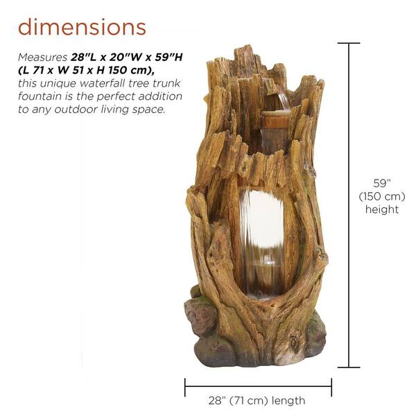 Alpine Corporation 59 in. Tall Multi-Level Stone-Texture Polyresin