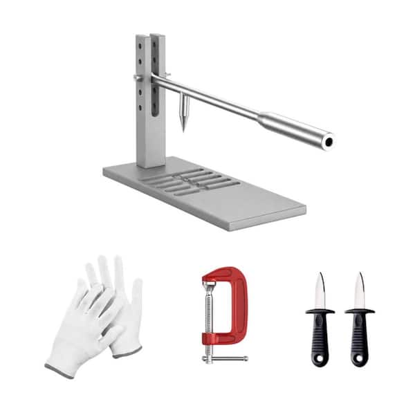Portable Stainless Steel Oyster Shucker Tool with 2-Oyster Shucking Knife,1-Pair Gloves and 1 G-Clamp
