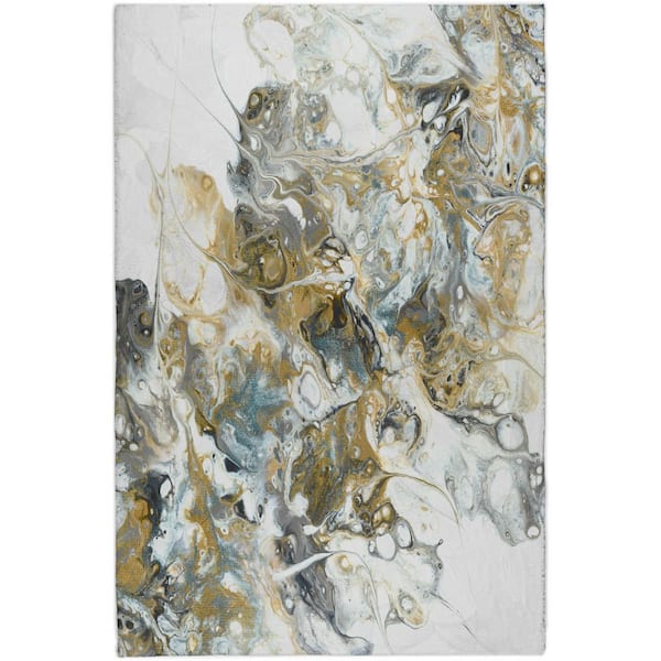 Dream Shag Premium Machine Washable Abstract ADS56 Smoke 9 ft. x 12 ft. Area Rug