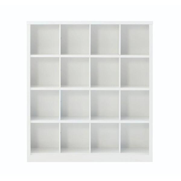 Home Decorators Collection Lachlan 53.25 in. x 60 in. White 16-Cube Storage Organizer