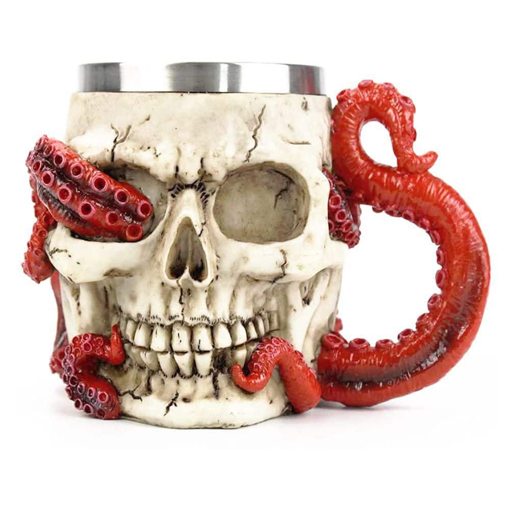 13 oz 3D Skull Beer Mug with Octopus Tentacle Resin Exterior and Stainless Steel Interior Unique for Men price history on PriceWatchPro