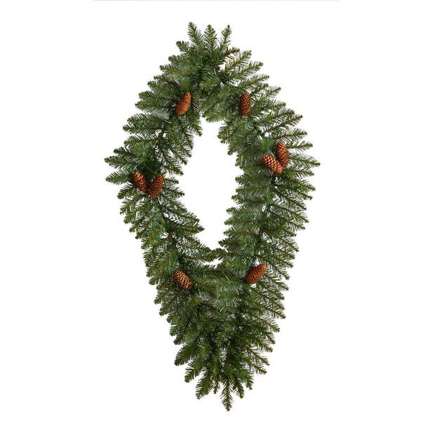 Nearly Natural 6' Frosted Artificial Christmas Garland with Pinecones and 50 Warm White LED Lights