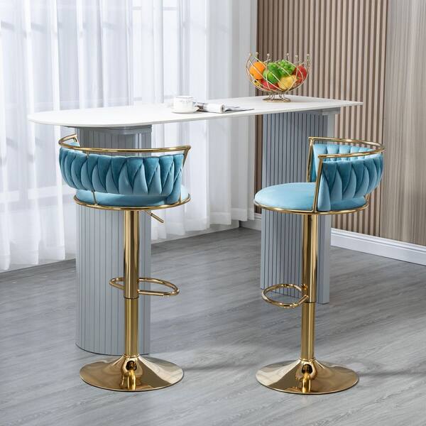 University of Kentucky Reflection 31 in. Blue Low Back Metal Bar Stool with Vinyl Seat