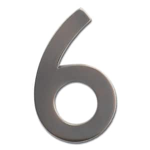 4 in. Dark Aged Copper Floating House Number 6