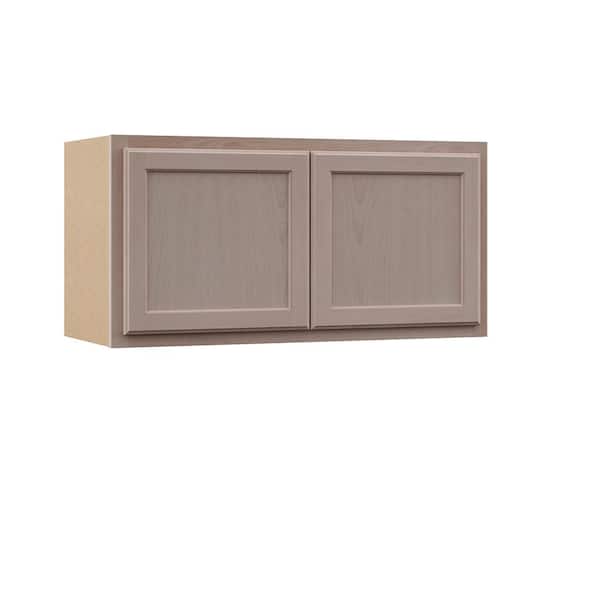 Hampton Bay 36 in. W x 12 in. D x 18 in. H Assembled Wall Bridge Kitchen Cabinet in Unfinished with Recessed Panel