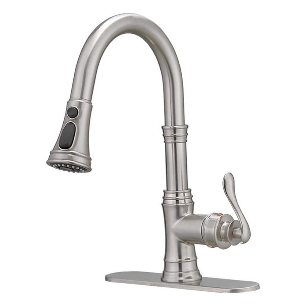 Single Handle Pull Down Sprayer Kitchen Faucet with Advanced Spray High Arc