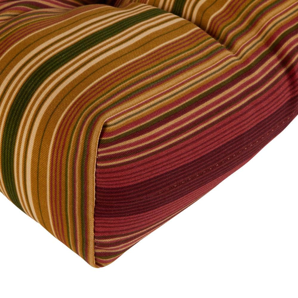 Kinnabari Stripe 20" Multicolor Polyester Outdoor Dining Chair Cushions
