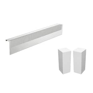 Basic Series 3 ft. Galvanized Steel Easy Slip-On Baseboard Heater Cover, Left and Right Endcaps [1] Cover, [2] Endcaps