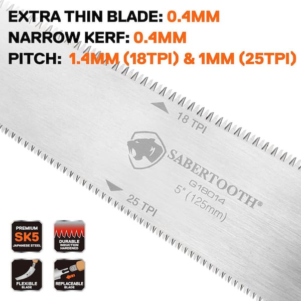 SABERTOOTH 5-in. L SK5 Japanese Steel Blade with Pro-Double Edge