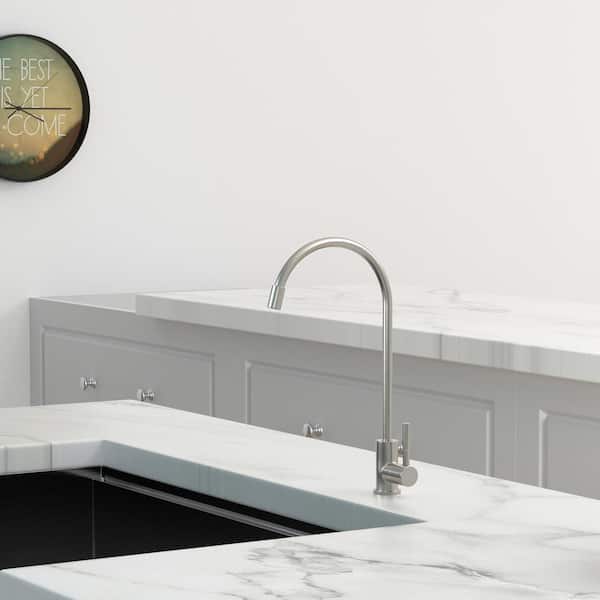 Traditional Single Handle Beverage Faucet in Brushed Nickel