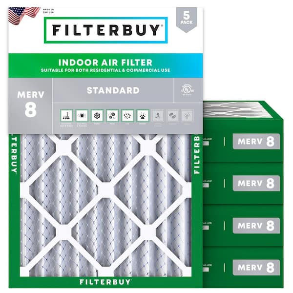 19 in. x 22 in. x 4 in. MERV 8 (FPR 5) Dust Defense Pleated HVAC AC Furnace Air Filters Replacement (5-Pack)