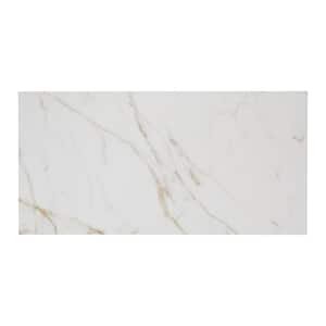 Marble Attache Lavish Golden Reverie Polished 4 in. x 8 in. Glazed Porcelain Floor and Wall Sample Tile