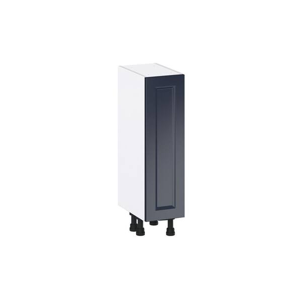 J COLLECTION Devon Painted Blue Assembled Base Kitchen Cabinet Wine Rack 9 in. W x 34.5 in. H x 14 in. D