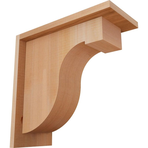 Ekena Millwork 5-1/2 in. x 12 in. x 12 in. Western Red Cedar Del Monte Smooth Corbel with Backplate