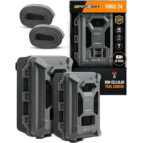 FORCE-24 Twin Pack Non-Cellular Trail Camera, 2K Video, 24MP Photos, Night Vision, 70ft Detection (2-Pack)