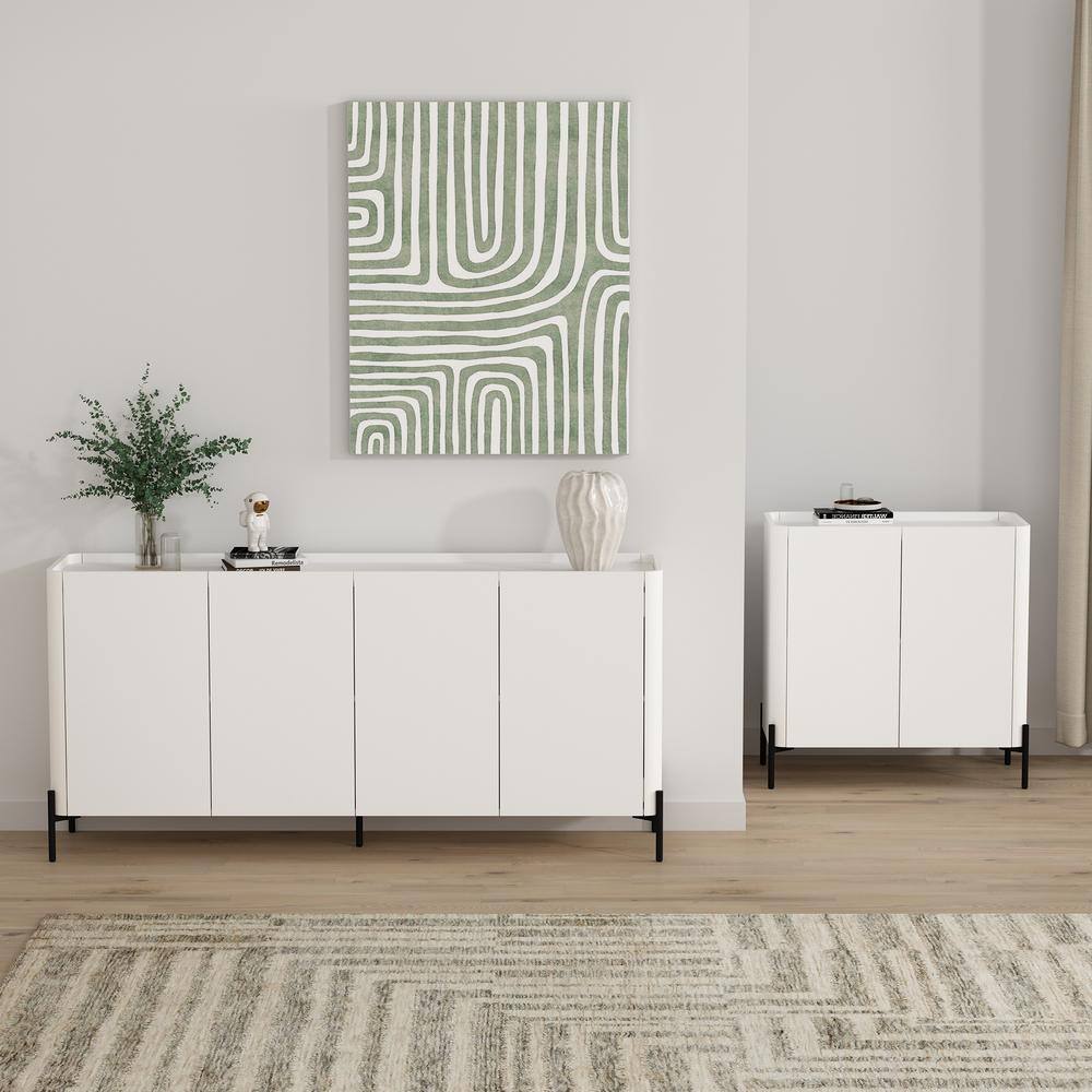 Manhattan Comfort Abbey Modern White Composite Wood 66.9 in