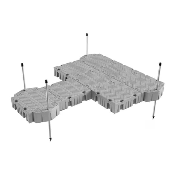 Flexx Flex 16 ft. Platform Floating Dock Package Pipe Guides