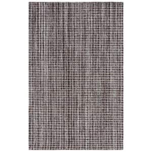 Abstract Brown/Black 4 ft. x 6 ft. Modern Plaid Area Rug