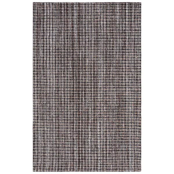 SAFAVIEH Abstract Brown/Black 9 ft. x 12 ft. Modern Plaid Area Rug