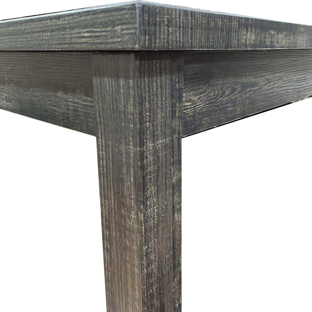 Charcoal Oak Rectangular Counter Height Bar Table with USB Ports