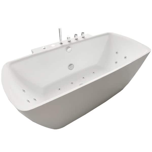 Bianca 68 in. Acrylic Flatbottom Whirlpool Bathtub in White Bianca 68 in. Acrylic Flatbottom Whirlpool Bathtub in White