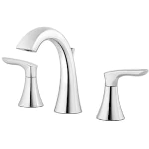 Weller 8 in. Widespread Double Handle Bathroom Faucet in Polished Chrome