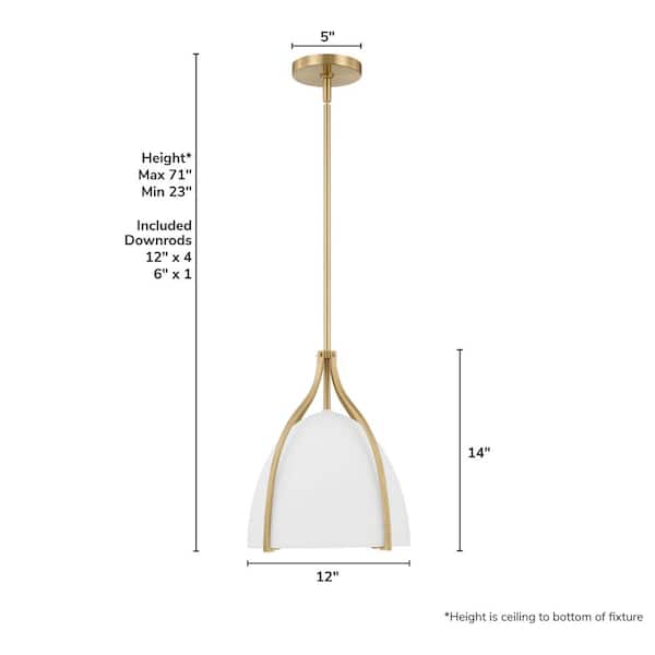 Hunter Fan Company - Hunter Arcelia 1 Light Alturas Gold Bell Pendant Lighting for Kitchen