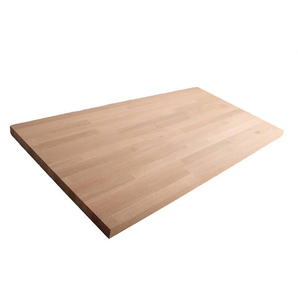 hardwood reflections unfinished white oak 6 ft l x 39 in d 1 5 t butcher block island countertop 1539fjwo 74 the home depot bamboo kitchen cart with stainless steel top goose bourbon county variants