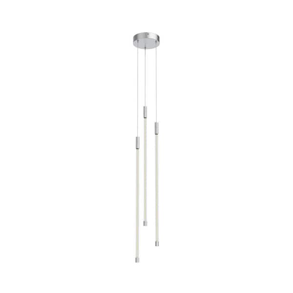 KUZCO Motif 27 in. 1 Light 26-Watt Chrome Integrated LED Pendant Light