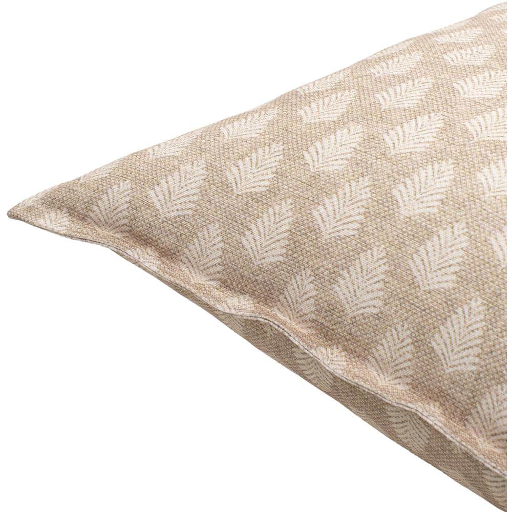 Gardner 18" Tan Polyester Floral Throw Pillow