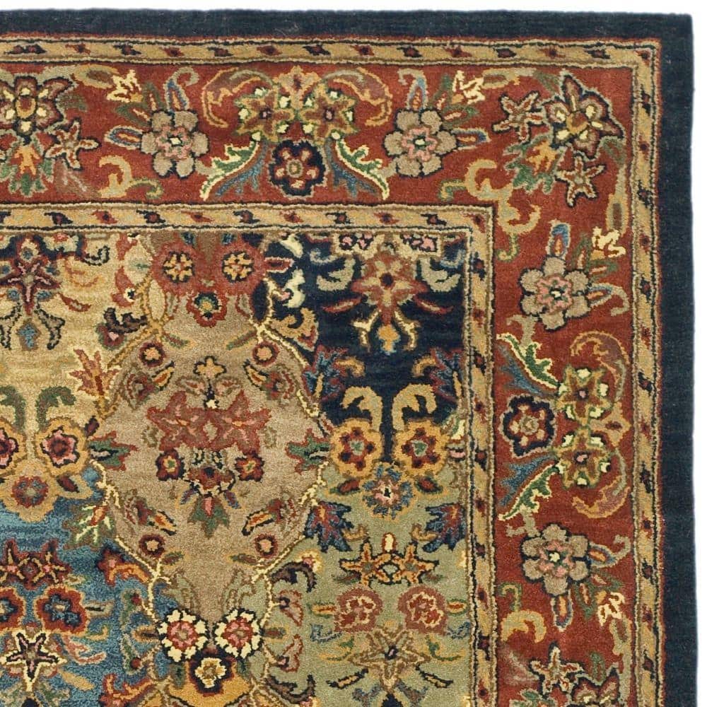 Handmade Multi/Burgundy Tufted Wool Oval 6' x 9' Area Rug