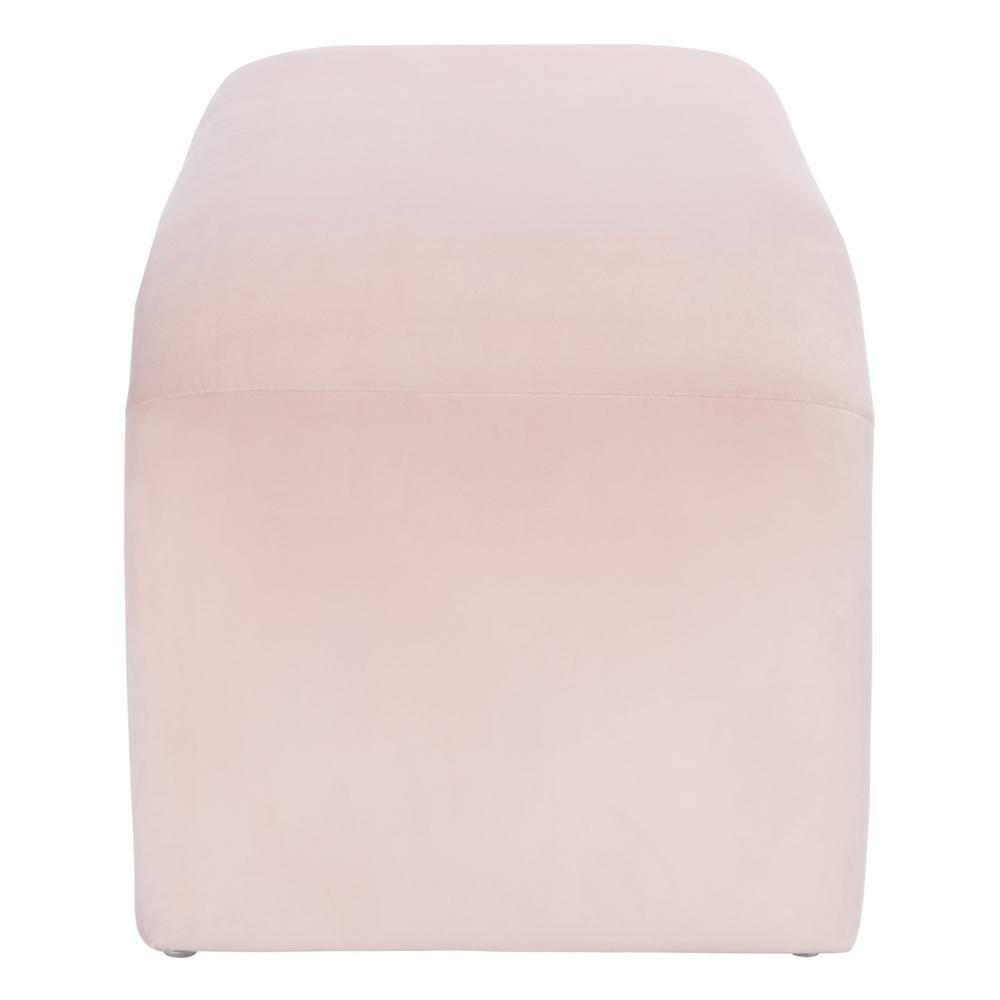 Tenko Light Pink Velvet Modern Accent Bench
