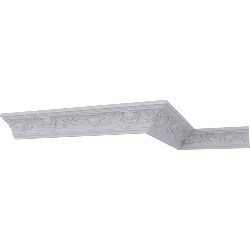 3 1/4"H x 3 3/4"P x 5"F x 94 1/2"L Bulwark Rose Crown Moulding