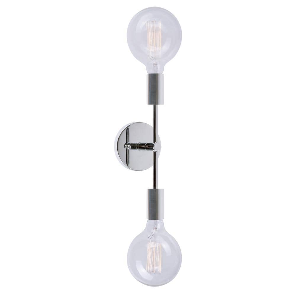 Baton 2-Light Chrome Wall Sconce Vanity Light