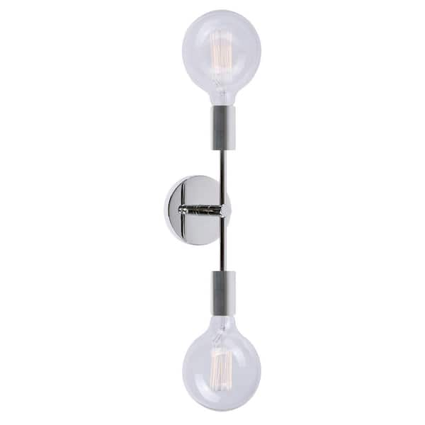 chrome 2 light wall sconce