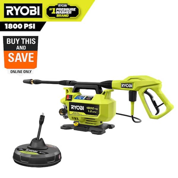 1800 PSI 1.2 GPM Cold Water Electric Pressure Washer with Surface Cleaner