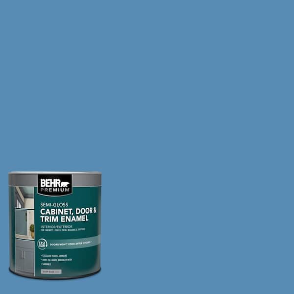 BEHR PREMIUM 1 qt. #M520-5 Alpha Blue Semi-Gloss Enamel Interior/Exterior Cabinet, Door & Trim Paint