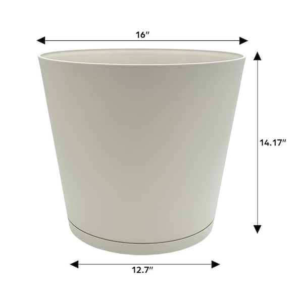 Vigoro Kyra Large Cottage Stone Plastic Round Planter with