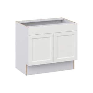 Alton Painted White Recessed Assembled 30 in. W x 32.5 in. H x 23.75 in. D ADA Remove Front Sink Base Kitchen Cabinet