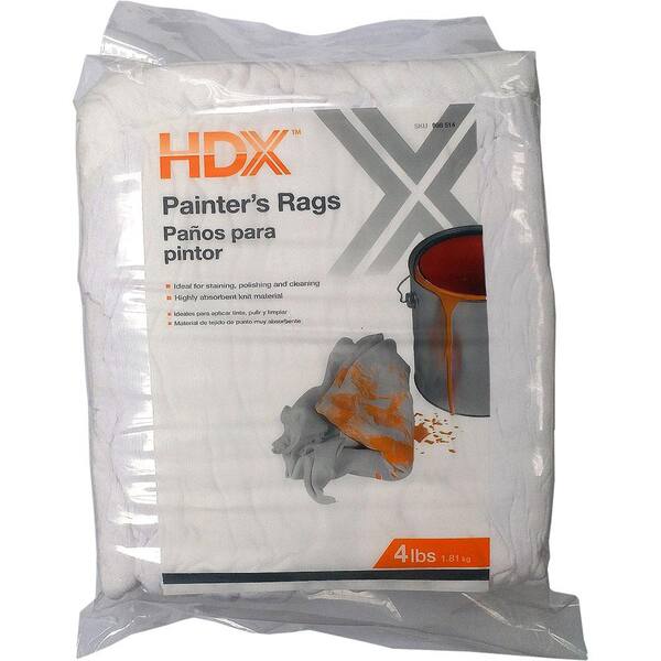 HDX 4 lbs. White Painter's Rags Assorted Sizes