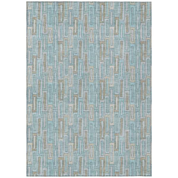Chantille Machine Washable Indoor/Outdoor Abstract ACN3054 Teal 10 ft. x 14 ft. Area Rug