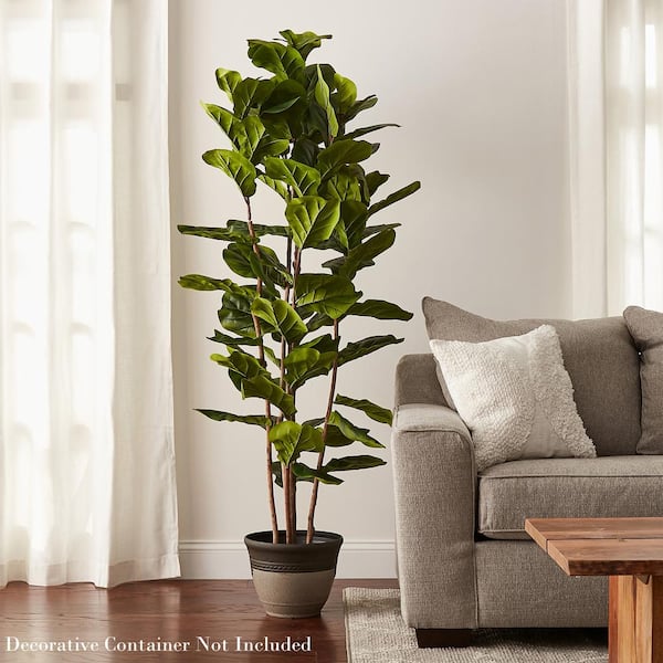 Pure Garden 72 in. Artificial Fiddle Leaf Fig Tree HW1500153 - The Home  Depot