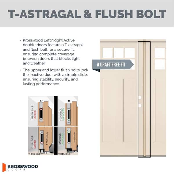 Krosswood Doors Faux Pivot 72 in. x 79 in. Right-Active/Inswing 5