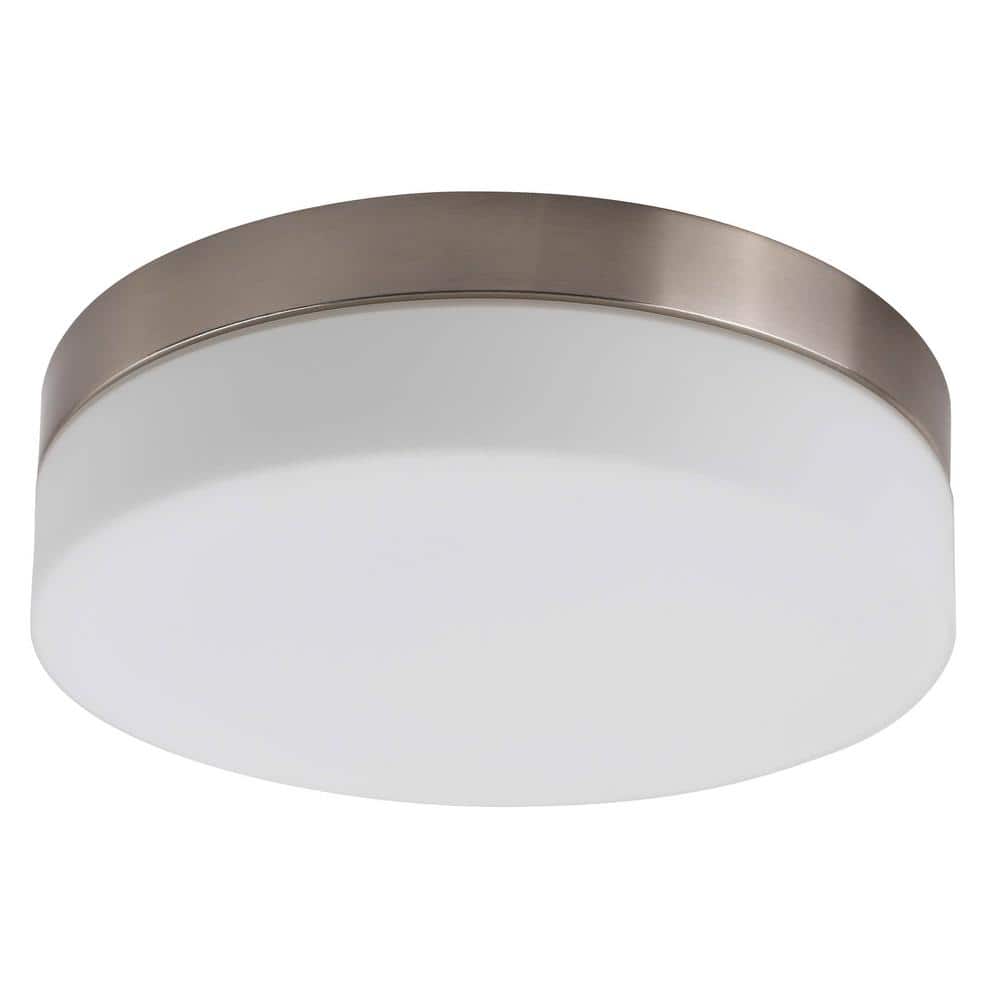 1-Light Brushed Nickel Flush Mount Ceiling Light