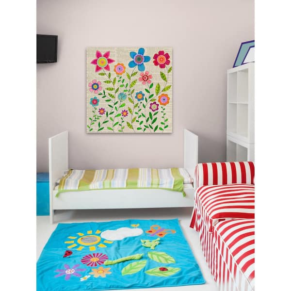 Unbranded 24 in. H x 24 in. W "Bohemian Flowers" by Sascalia Printed Canvas Wall Art