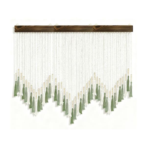 3-Piece Green 47 in x 39 in Cotton Handmade Macrame Woven Tapestry