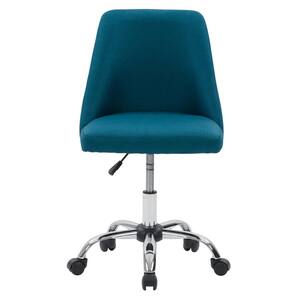 Marlowe Dark Blue Fabric Upholstered Armless Task Chair