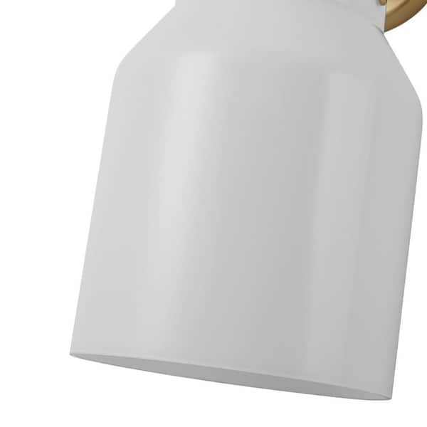 7.48 in. 1 Light White Modern Industrial Wall Sconce Farmhouse Wall Light for Bedroom Brushed Gold Vanity Light Fixtures