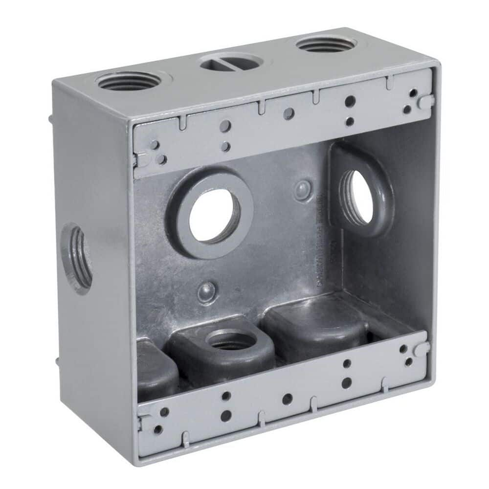 Southwire 3/4 in. Weatherproof 6-Hole Double Gang Electrical Box WB2675X -  The Home Depot