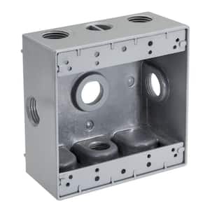 3/4 in. Weatherproof 6-Hole Double Gang Electrical Box